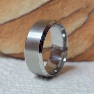 Stainless Steel Ring - Brushed Finish - Size 9.5
